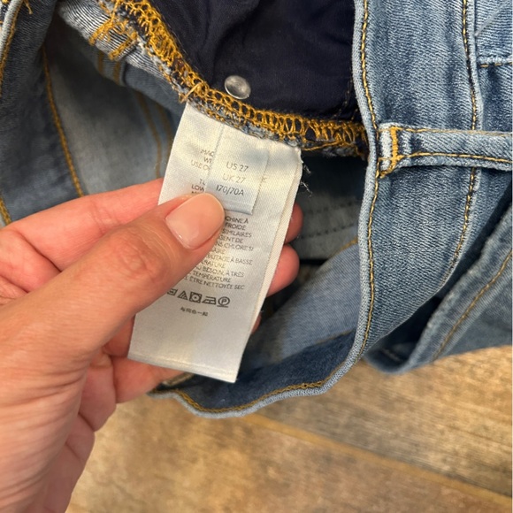 FREE PEOPLE High Rise Busted Knee Mid Stone Blue Skinny Jeans - Picture 8 of 8